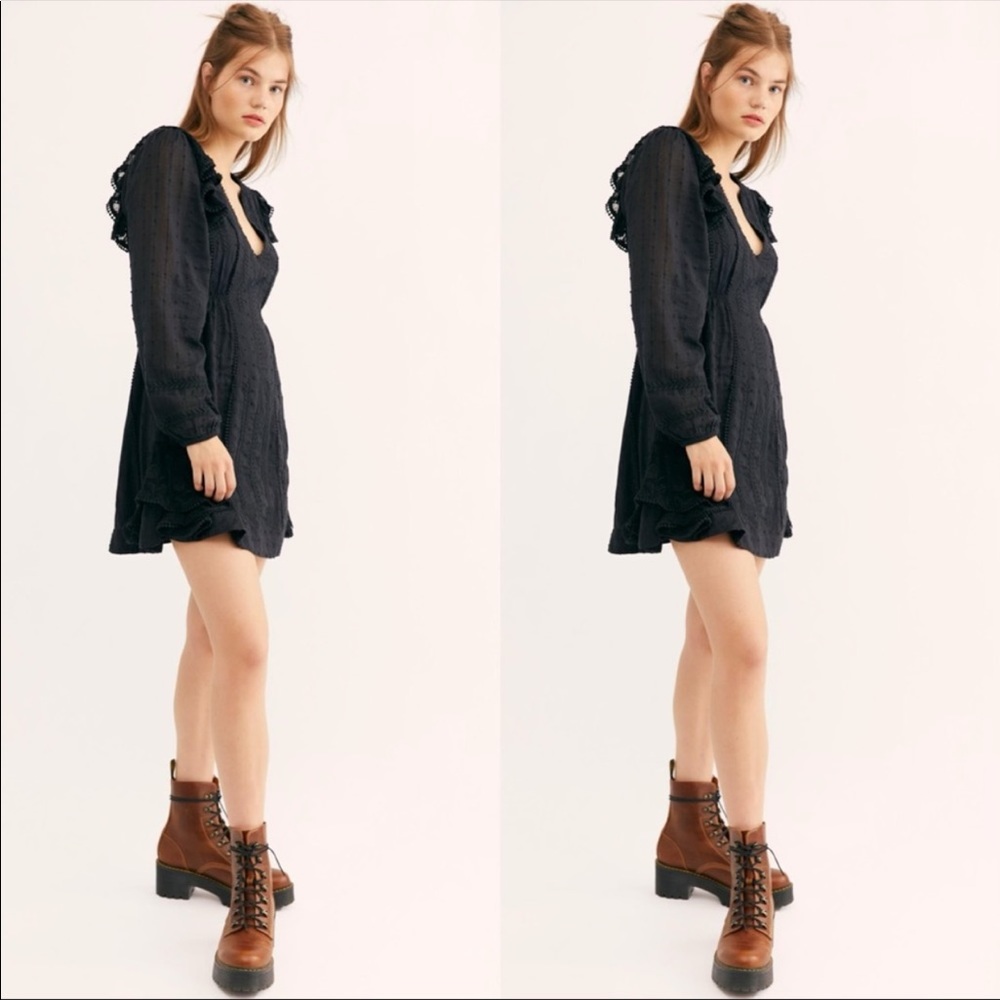 Black Free People Long Sleeve Dress - never worn!
